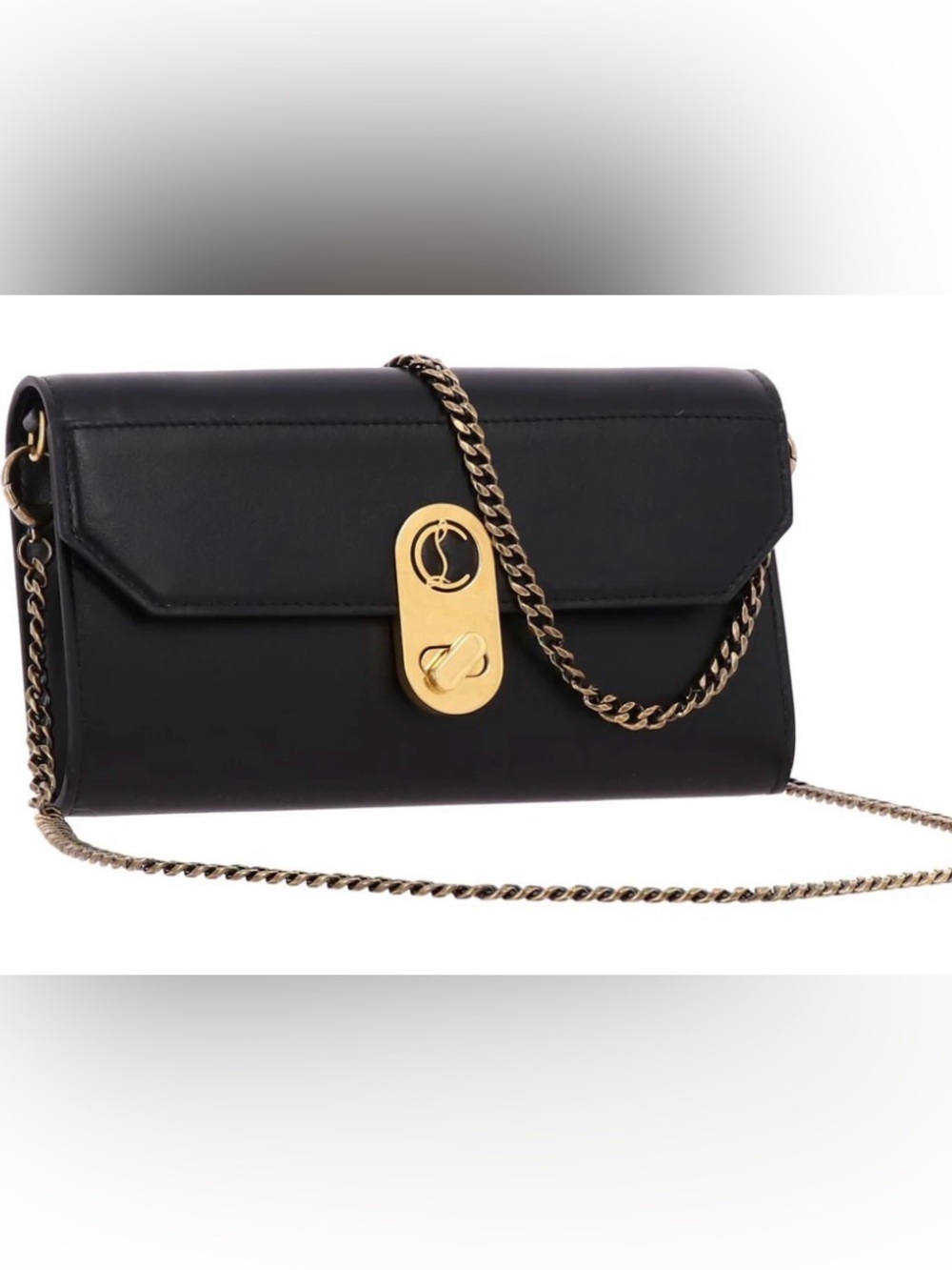 CHRISTIAN LOUBOUTIN ELISA BLACK PARIS CONVERTIBLE SHOULDER BELT BAG